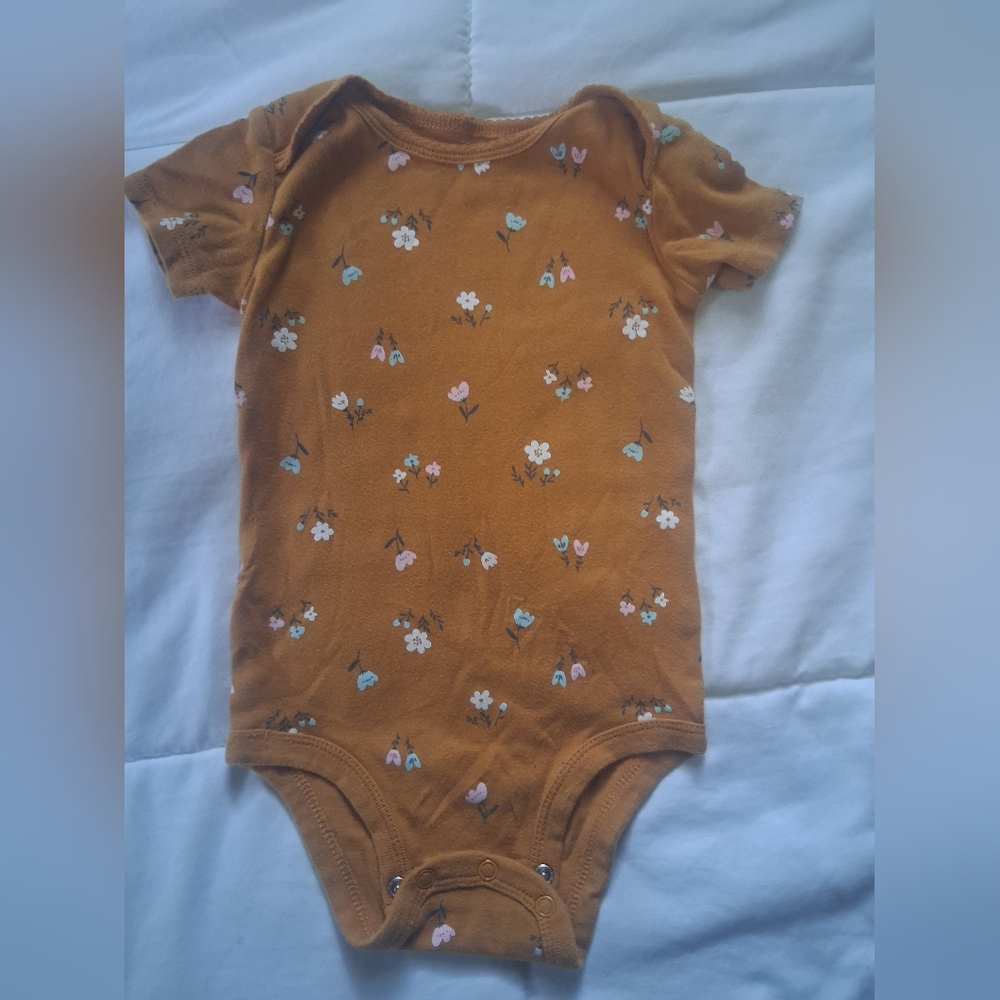 Carter's Floral Bodysuit - Mustard and Multicolor